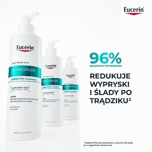 Zdjęcie produktu - 2 Eucerin DermoPure Clinical Żel redukujący niedoskonałości do twarzy i ciała, 400 ml