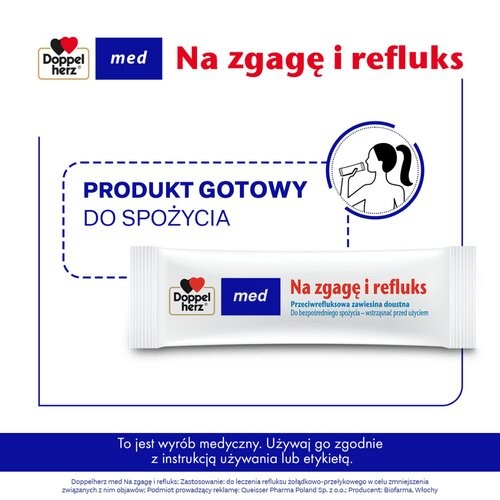 Zdjęcie produktu - 2 Doppelherz Med Na zgagę i refluks, 20 sasz.