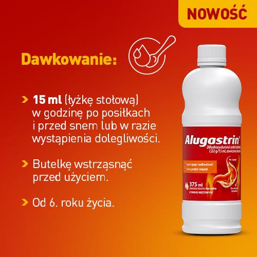Zdjęcie produktu - 4 Alugastrin Zawiesina doustna, 375 ml - lek na zgagę