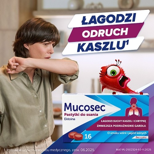 Miniaturka artykułu - #0 Mucosec Pastylki do ssania o smaku wiśni i jag&oacute;d leśnych, 16 szt.