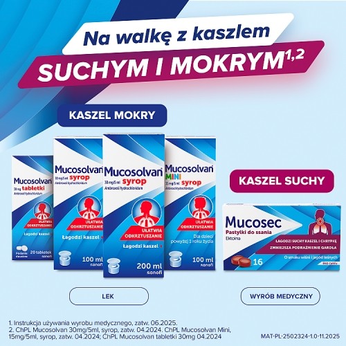 #4 – Mucosec Pastylki do ssania o smaku wiśni i jag&oacute;d leśnych, 16 szt.