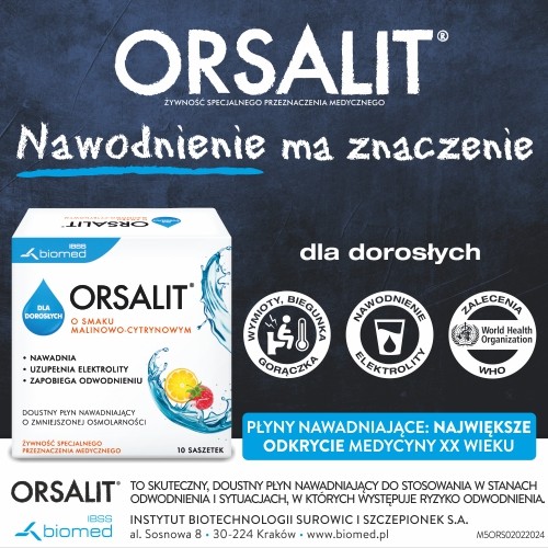 Miniaturka artykułu - #0 ORSALIT dla dorosłych smak cytrynowo-malinowy, 10 saszetek 