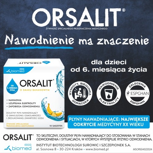 Miniaturka artykułu - #0 ORSALIT smak bananowy, 10 saszetek