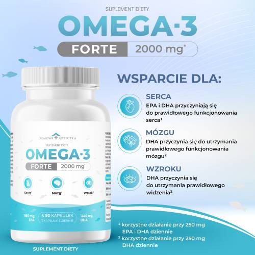 Miniaturka artykułu - #0 Domowa Apteczka Omega 3 Forte, 90 kaps.