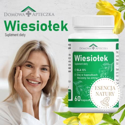 Miniaturka artykułu - #0 Domowa Apteczka Wiesiołek Esencja Natury, 60 kaps.
