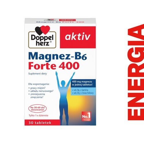Miniaturka artykułu - #1 Doppelherz aktiv Magnez - B6 Forte - 30 tabletek
