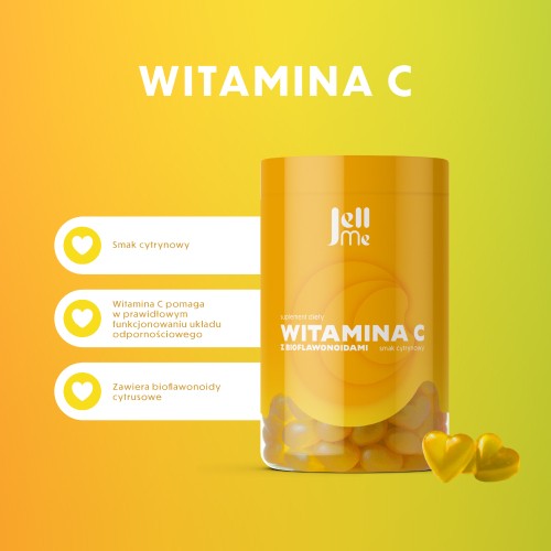 Miniaturka artykułu - #0 JellMe Witamina C + Bioflawonoidy żelki smak cytrynowy, 250 g