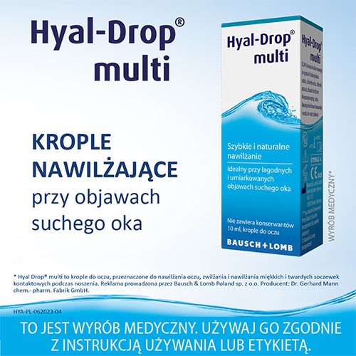 Miniaturka artykułu - #1 HYAL DROP Multi krople do oczu, 10ml