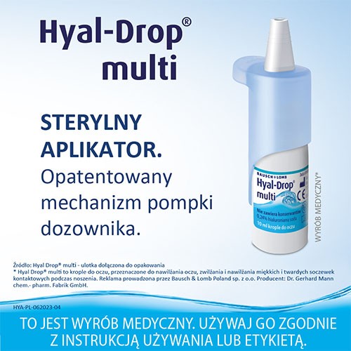 Zdjęcie produktu - 2 HYAL DROP Multi krople do oczu, 10ml