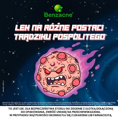 Zdjęcie produktu - 3 Benzacne żel 100 mg/g Lek na trądzik, 20 g