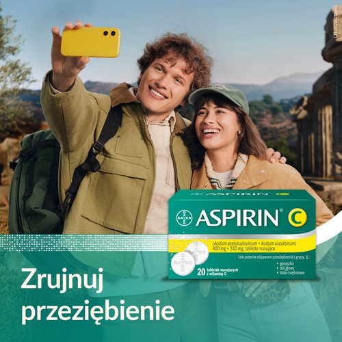 Miniaturka artykułu - #0 ASPIRIN C - 20 tabletek musujących 