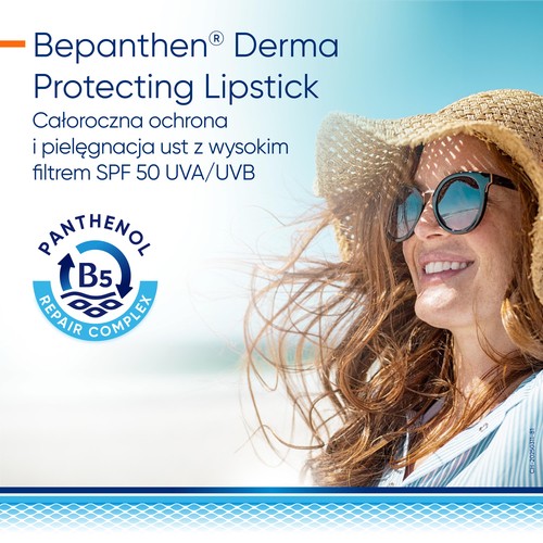Miniaturka artykułu - #0 Bepanthen Derma Protecting Lipstic pomadka do ust, 4,5 g