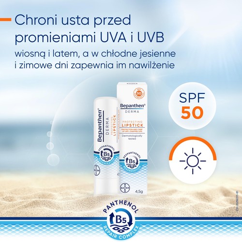 Zdjęcie produktu - 6 Bepanthen Derma Protecting Lipstic pomadka do ust, 4,5 g