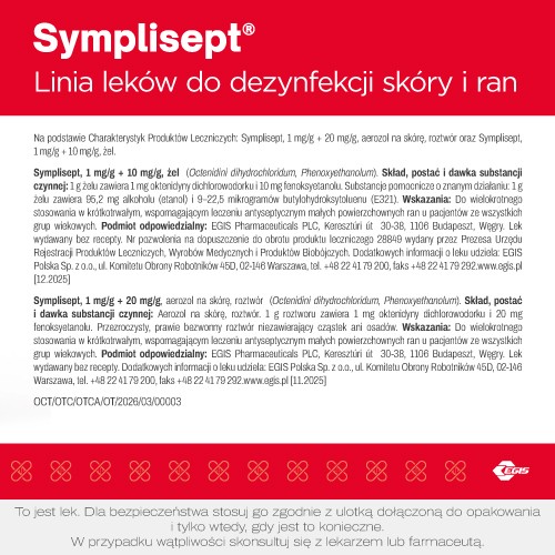 Zdjęcie produktu - 5 Symplisept 1 mg/g + 10 mg/g żel, 30 g