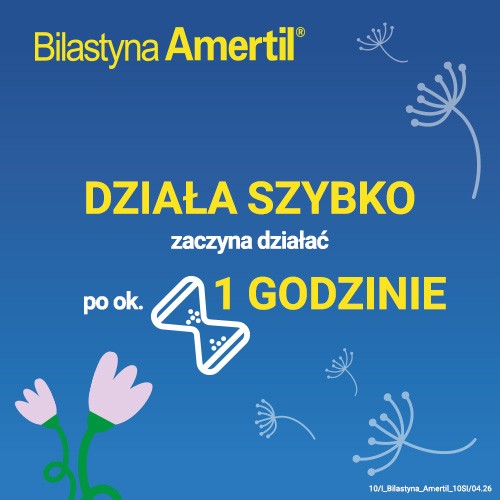 Zdjęcie produktu - 3 Bilastyna Amertil 20 mg, 10 tabletek - lek przeciwalergiczny