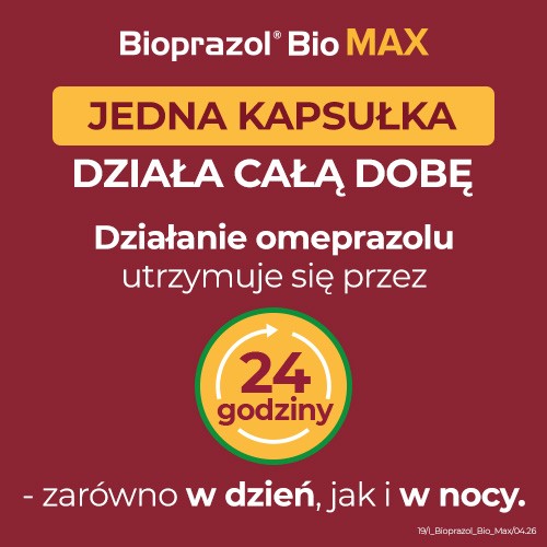 Zdjęcie produktu - 3 Bioprazol Bio Max 20 mg, 14 kapsułek twardych - leczenie zgagi i zarzucania treści żołądkowej