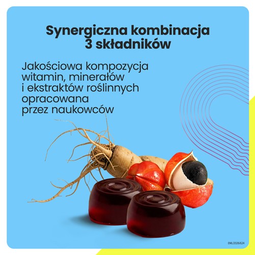 Zdjęcie produktu - 2 Vit Vibes Energy Booster żelki smak truskawkowy, 60 szt.