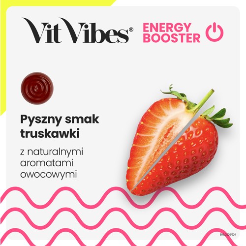 Zdjęcie produktu - 4 Vit Vibes Energy Booster żelki smak truskawkowy, 60 szt.