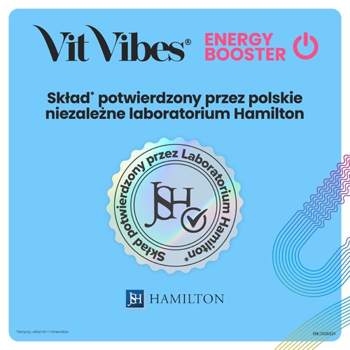 Zdjęcie produktu - 7 Vit Vibes Energy Booster żelki smak truskawkowy, 60 szt.