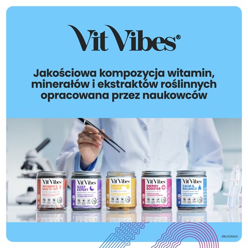 Zdjęcie produktu - 8 Vit Vibes Energy Booster żelki smak truskawkowy, 60 szt.