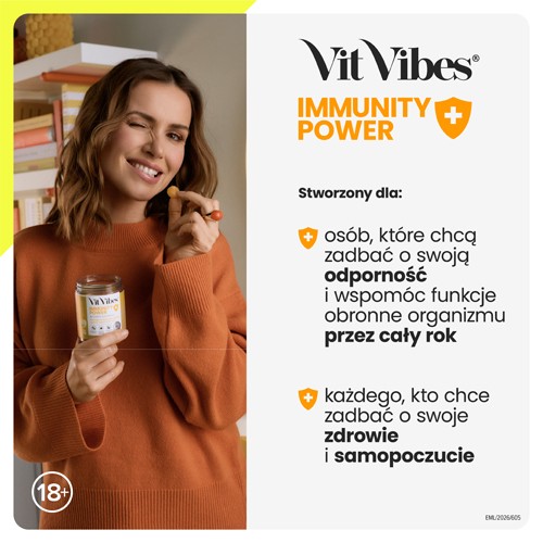 Zdjęcie produktu - 6 Vit Vibes Immunity Power żelki smak marakuja cytryna, 60 szt.