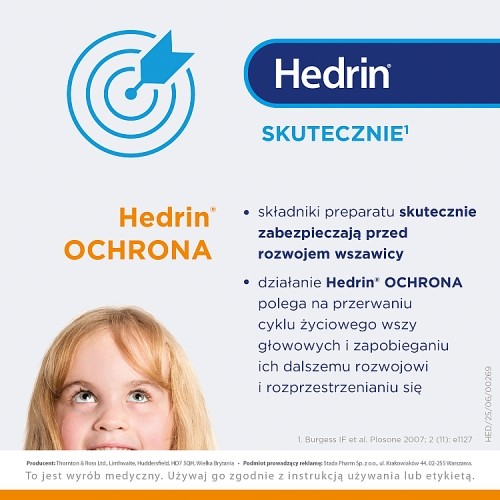 Miniaturka artykułu - #1 Hedrin Ochrona Odżywka w sprayu chroniąca przed wszawicą głowową, 100 ml