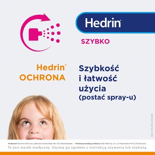 Zdjęcie produktu - 2 Hedrin Ochrona Odżywka w sprayu chroniąca przed wszawicą głowową, 100 ml