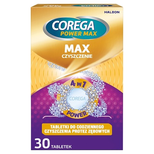 Zdjęcie produktu - 5 Corega Power Max Tabletki do codziennego czyszczenia protez zębowych, 30 szt.