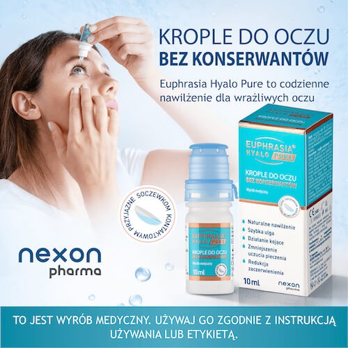 Zdjęcie produktu - 3 Euphrasia Hyalo Pure Krople do oczu, 10 ml