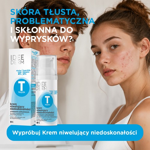 Miniaturka artykułu - #0 Idee Derm Krem niwelujący niedoskonałości z kwasem salicylowym, 50 ml