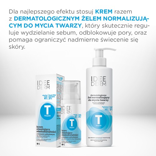 Zdjęcie produktu - 3 Idee Derm Krem niwelujący niedoskonałości z kwasem salicylowym, 50 ml