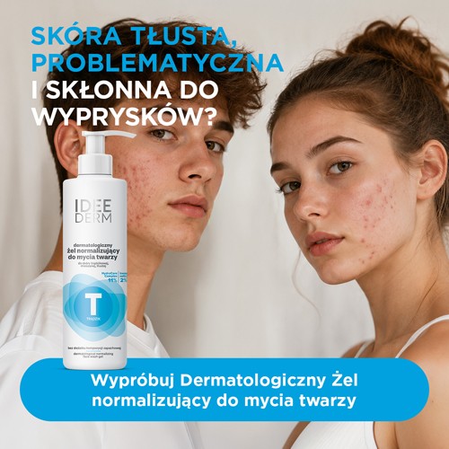 Miniaturka artykułu - #0 Idee Derm Dermatologiczny żel normalizujący do mycia twarzy, 220 ml
