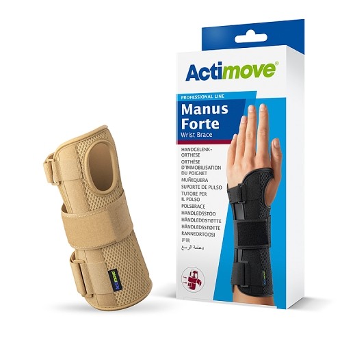 Miniaturka artykułu - #0 Actimove Professional Line Manus Forte Orteza nadgarstka beżowa lewa XS
