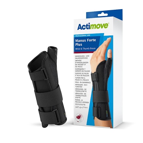 Miniaturka artykułu - #0 Actimove Professional Line Manus Forte Plus Orteza nadgarstka i kciuka czarna prawa L/XL