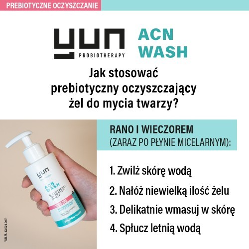 Zdjęcie produktu - 2 YUN ACN WASH Prebiotyczny oczyszczający żel do mycia twarzy, 150 ml
