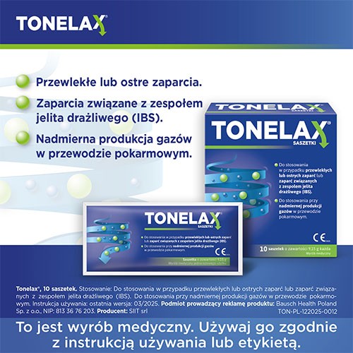 Miniaturka artykułu - #1 Tonelax, 10 sasz. - do stosowania przy zaparciach i wzdęciach