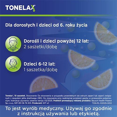 Zdjęcie produktu - 3 Tonelax, 10 sasz. - do stosowania przy zaparciach i wzdęciach