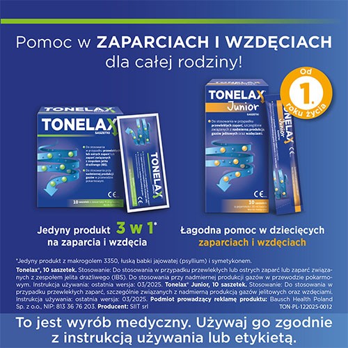 Zdjęcie produktu - 6 Tonelax, 10 sasz. - do stosowania przy zaparciach i wzdęciach
