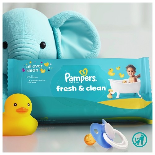 Miniaturka artykułu - #0 Pampers Fresh Clean Chusteczki nawilżane, 52 szt.