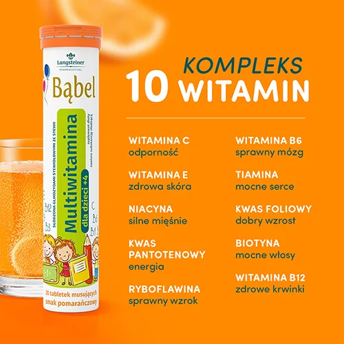 #1 – Bąbel Multiwitamina dla dzieci, 20 tabl. musujących