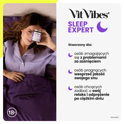 #6 – Vit Vibes Sleep Expert żelki o smaku jagodowym z nutą lawendy, 60 szt.