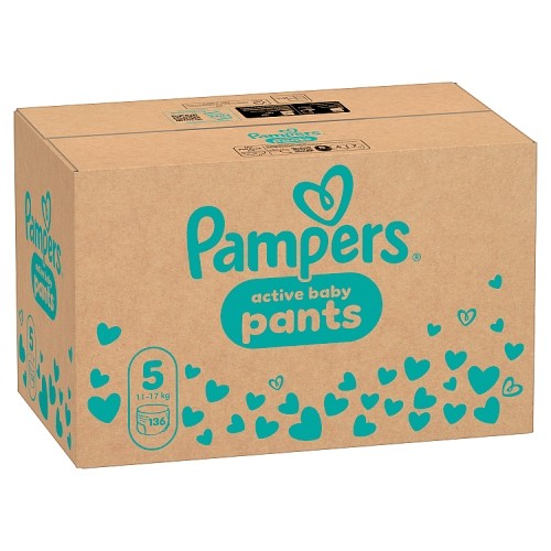 Miniaturka artykułu - #0 Pampers Active Baby Pants 5 Pieluchomajtki dla dzieci, 136 szt.