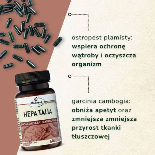 Miniaturka artykułu - #1 Hepa Talia Kompozycja 4 zi&oacute;ł i spiruliny, 60 kaps.