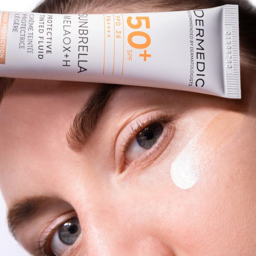 Miniaturka artykułu - #1 Dermedic Sunbrella Tonujący lekki krem ochronny do twarzy SPF 50+ do sk&oacute;ry wrażliwej, 40 ml