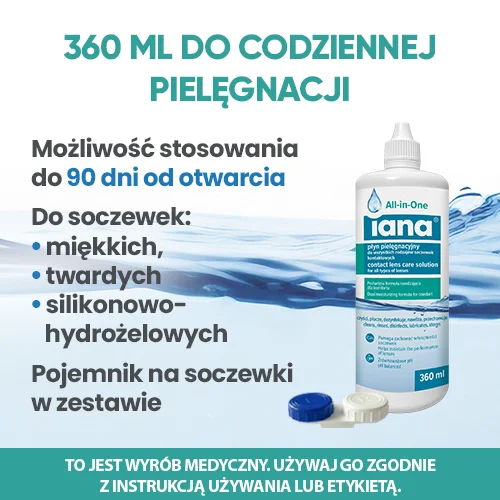 #3 – Iana All In One Płyn pielęgnacyjny do wszystkich rodzaj&oacute;w soczewek kontaktowych, 360 ml