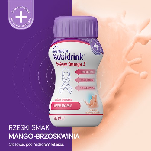 Miniaturka artykułu - #1 Nutridrink Protein Omega 3 rześki smak mango-brzoskwinia megapack, 24 x 125 ml