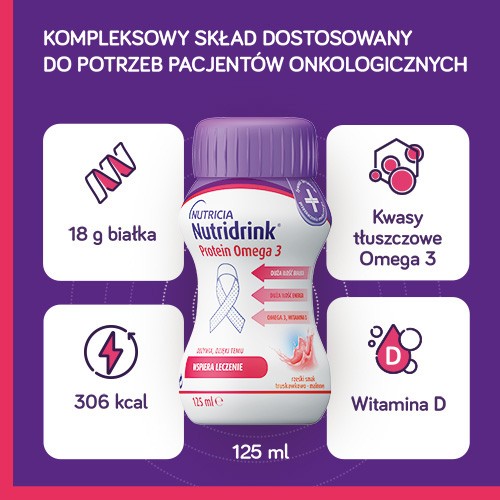 Zdjęcie produktu - 4 Nutridrink Protein Omega 3 rześki smak mango-brzoskwinia megapack, 24 x 125 ml