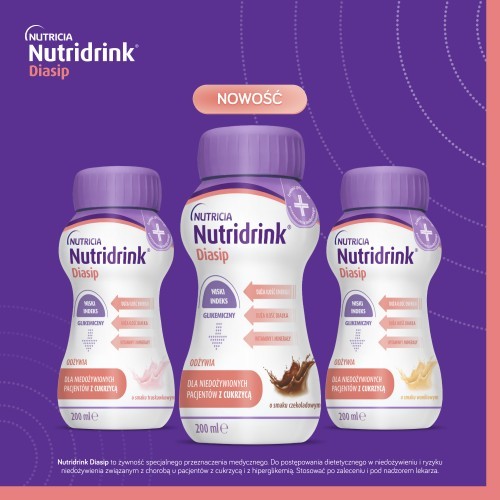 Zdjęcie produktu - 4 Nutridrink Diasip o smaku waniliowym, 4 x 200 ml