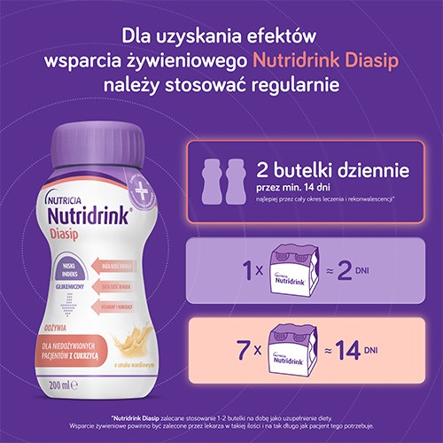 #5 – Nutridrink Diasip o smaku waniliowym, 4 x 200 ml