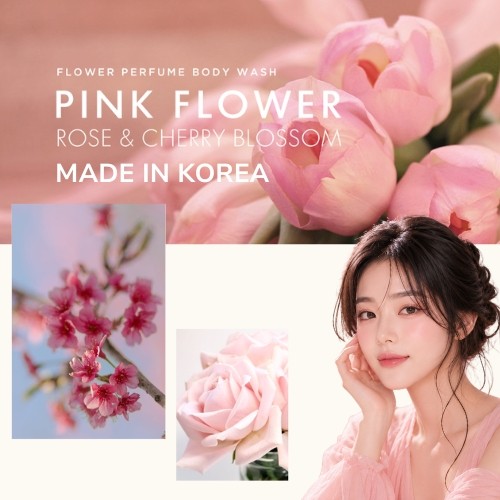 Miniaturka artykułu - #0 Aekyung Showermate Pink Flower Perfumowany żel pod prysznic, 1,2 l